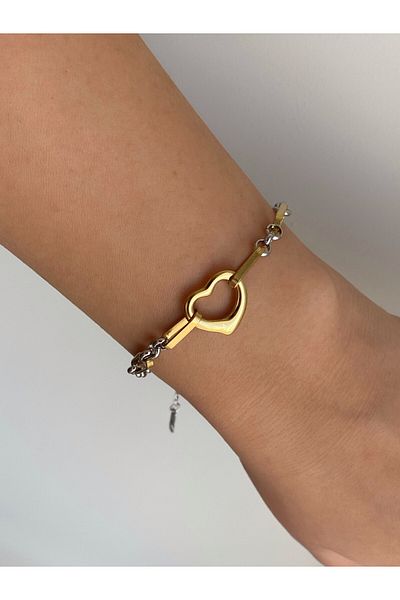 Owentis Silver Gold Mix Colorful Heart City Bracelet - No Darkening