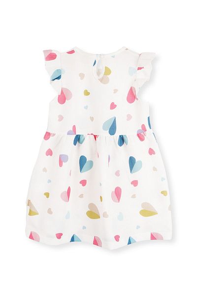 AHENGİM Girl's Heart Patterned Dress - Ak2406