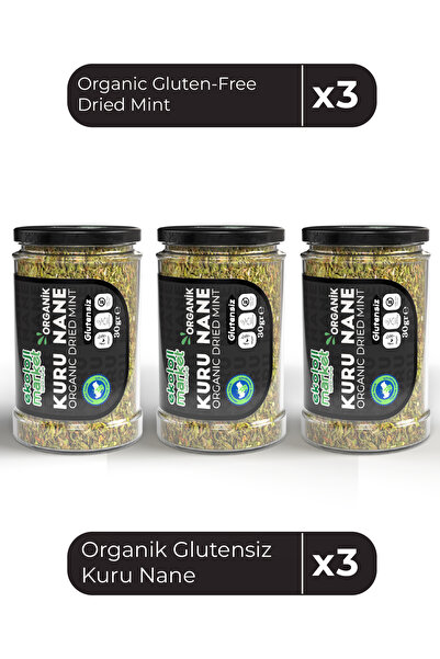 Ekoloji Market Organik Glutensiz Kuru Nane 30 Gr x3 / Organic Gluten-Free Dri...