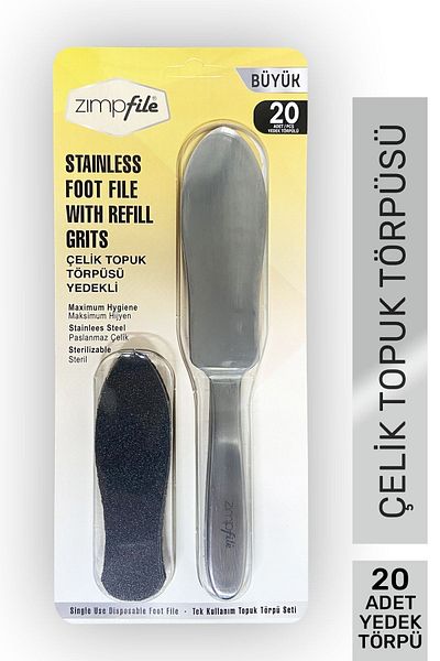 Zimpfile Steel Foot File + 20 Spare Paper Files