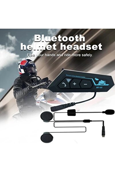 nextbuy Motorsiklet Kask İçin Kulaklık Bluetooth Mikrofonlu İntercom Su Geçirmez Motor Kurye Kulaklığı