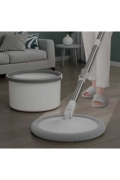 Genel Markalar mikrofiber yuvarlak otomatik döner paspas ve mop seti