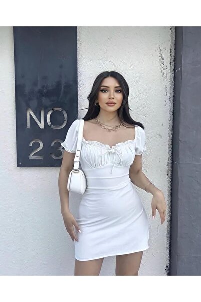 TRİKOM Rochie mini pentru femei Ayrobin Fabric Gathered