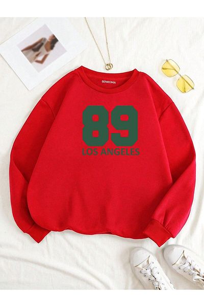 BENROMA 89 Printed Unisex Oversize Sweatshirt - Crew Neck