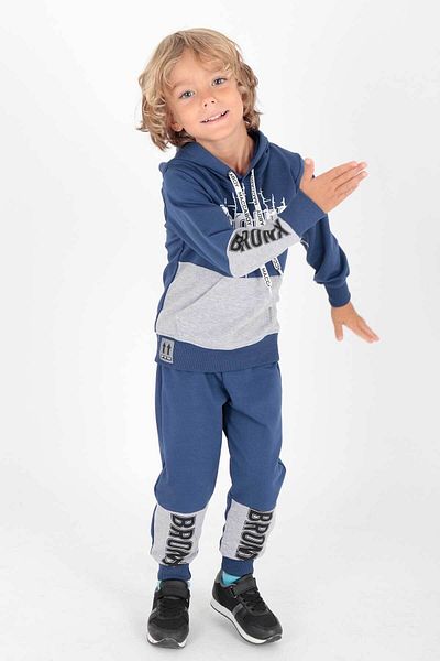AHENGİM Trend-Trainingsanzug-Set für Jungen mit Bronx-Aufdruck Ak2235