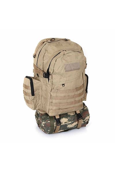 KORDAK Beige Outdoor Tactical Backpack 75 L - Large Bag with Pockets