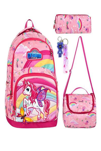 İPEK KİDS Geantă pentru școală primară İpek Kids Unicorn 3 piese - Caracteristică Thermos, nutriție și suport pentru stilou