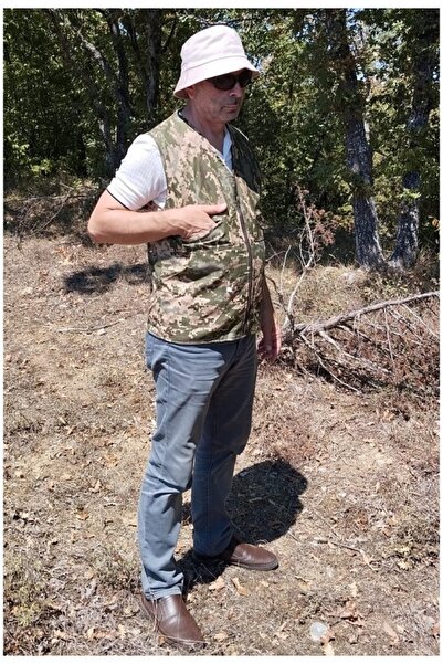 A&K ZÜMRA Erkek Çok Cepli Çok Amaçlı Kamuflaj Avcı Yelek