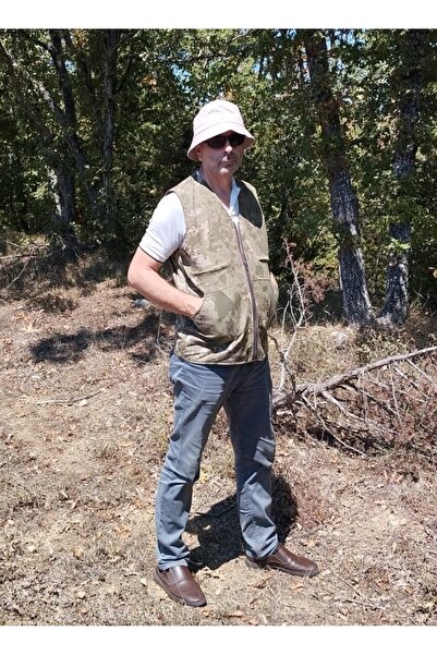 A&K ZÜMRA Erkek Çok Cepli Çok Amaçlı Kamuflaj Avcı Yelek