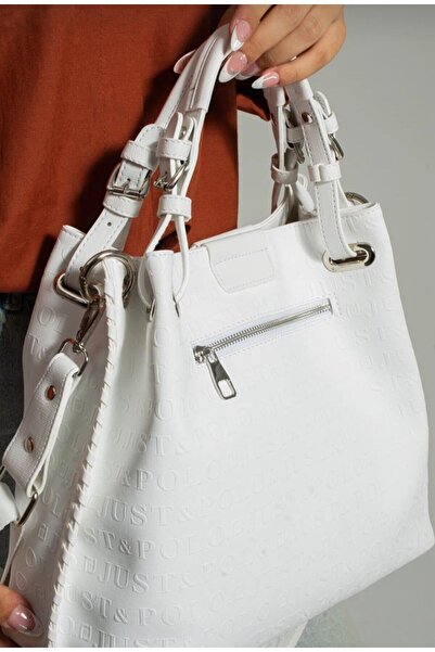 Just Polo LarGe Leather Women's Shoulder BaG - LarGe LiGhtweiGht Hand knitted, Stylish and Practical DesiGn for Daily Use