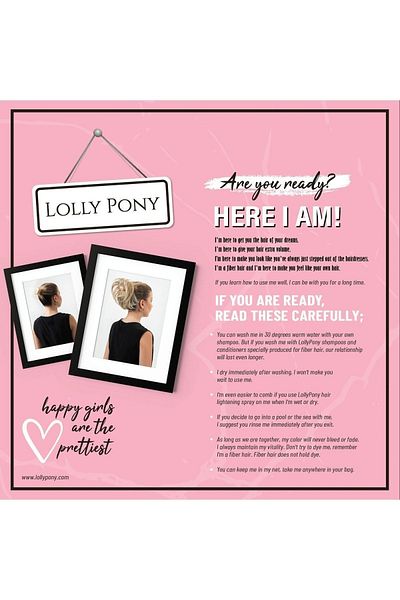 LOLLY PONY مشبك كعكة مموج أسود -1B