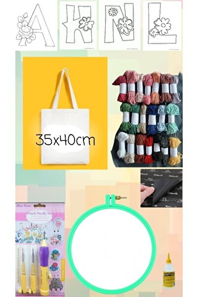 Belomia Home Collection Punch Çanta Işleme Seti- Harf Işleme Harf Şablon, Bez Çanta