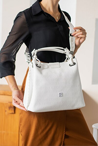 Just Polo LarGe Leather Women's Shoulder BaG - LarGe LiGhtweiGht Hand knitted, Stylish and Practical DesiGn for Daily Use