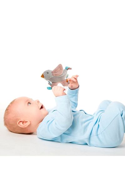 TRENDİMİZBİR Soft Plush Baby Rattle - Bird Powder