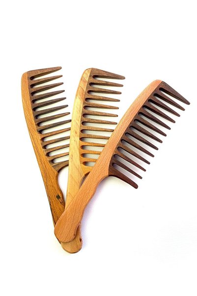 Generic Brand Comb Walnut Wood Quality Wooden Comb, Model 1 Black