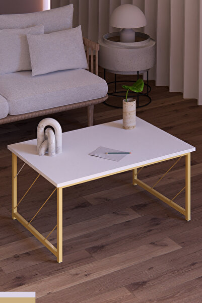 Fahrettin Küçük Düz Kesim Sehpa , 60x90 Metal Ayaklı Masa , Orta Sepha , Yan ...