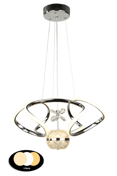 Begüsa Dron 45.Lik Ledli Avize Krom Kaplama