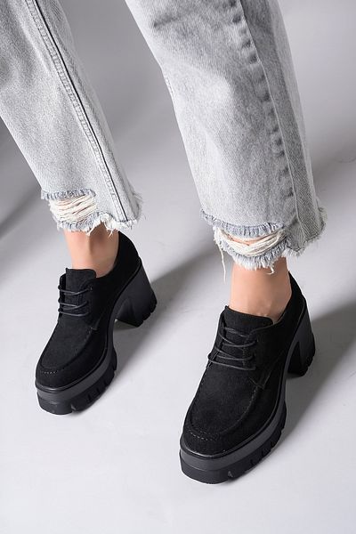 Riccon Enyfsera Damen-Loafer 0012507, schwarzes Wildleder