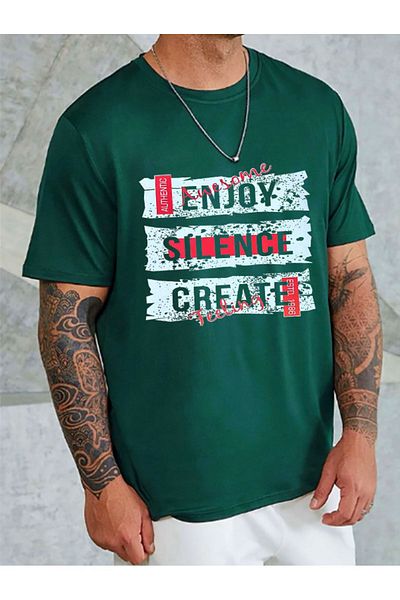 Medinenur Unisex Crew Neck Απολαύστε εμπριμέ μπλουζάκι
