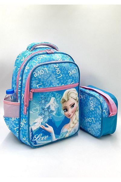 ms mixxstore Rucsac de școală primară din țesătură rezistentă la apă de culoare albastră cu nutriție / 555