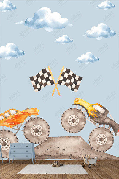 efekt reklam Monster Trucks-Monster Truck Σετ αυτοκόλλητων τοίχου για παιδικό...