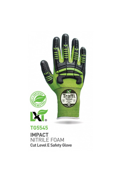 Traffi Gloves Tg5545 Darbe Emici Nitril Köpük Kesim Seviyesi E Iş Eldiveni
