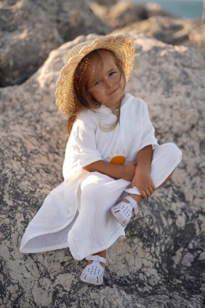 MELLS BABY معطف أطفال من القطن العضوي بغطاء للرأس - منشفة الشاطئ والحمام