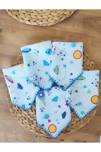 stella kids مناديل مبللة للفم مصنوعة من قماش الموسلين القطني 100%، مقاس 25 × 25