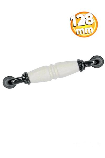 Porcellana Perla Porcelain Metal Handle Furniture Handle Cabinet Drawer Cloakroom Kitchen Handle -Handle- Inci128Mm- Stk3026