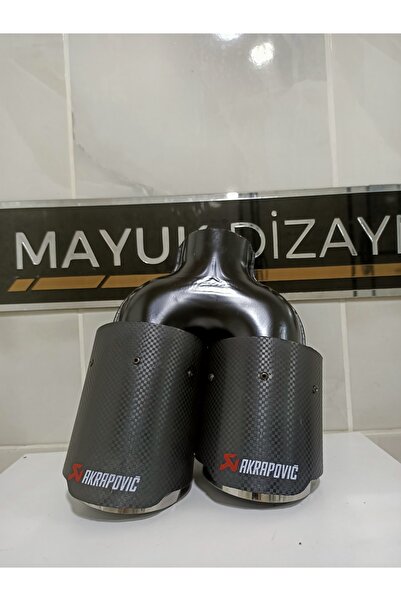 Mayuk Dizayn Akrapovic 90MM ÇİFTLİ İÇİ KROM Sağ Taraf Her Araca Uyumlu Egzoz Ucu