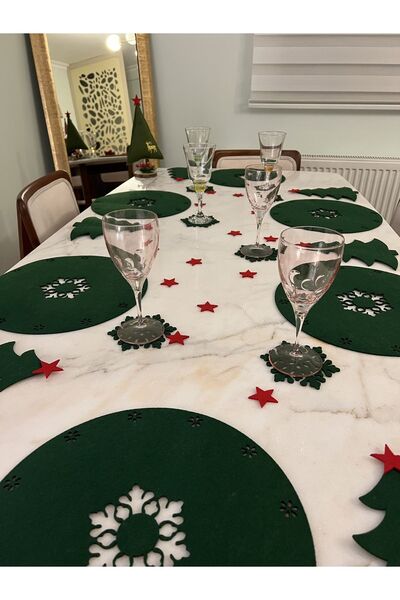 Keçelove Yuvarlak 6'lı Amerikan Servis Altlığı, Masa Dekoru