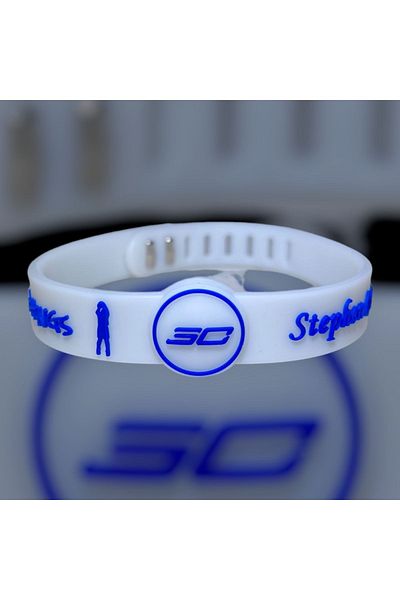 PurpleJam Stephen Curry White Adjustable Basketball Bracelet