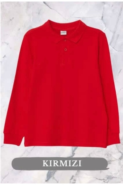 ÇAĞLA KURT Îmbrăcăminte școlară cu mâneci lungi roșii pentru fete și băieți