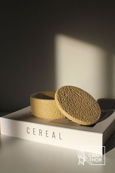 The Craft Thor Stone Textured Concrete Decorative Box with Lid