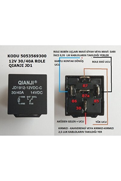 PİLSAN Pilsan 12 V 30 Amper Role