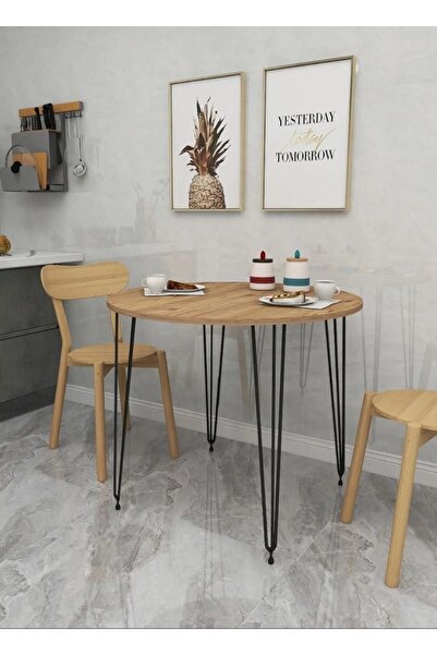 HNC HOME Yuvarlak Masa 70x00 Cm, Mutfak Masası, Balkon Masası, Modern Masa