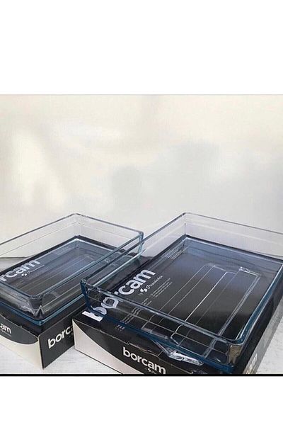 Paşabahçe Premium Pyrex Double Rectangular Oven Set - 159128   2400Cc 4350Cc