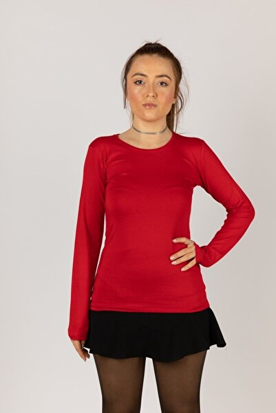 NOBLE STORE Γυναικείο μακρυμάνικο κορμάκι Lycra με στρογγυλή λαιμόκοψη