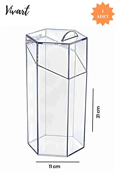 Vivart Büyük Boy Özel Tasarım Altıgen Izla Kapaklı Kalem Makyaj Fırçası Düzenleyici