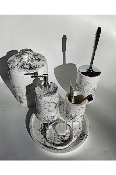 Ture Concept Bathroom Set Trash Can Toilet Brush Cai Sabuik Dis Brushing Tray