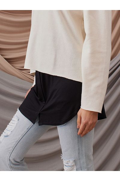 Femple Modest Μαύρο ελαφρύ Hijab Oval Base Concealer - Στρογγυλό κάλυμμα γοφών