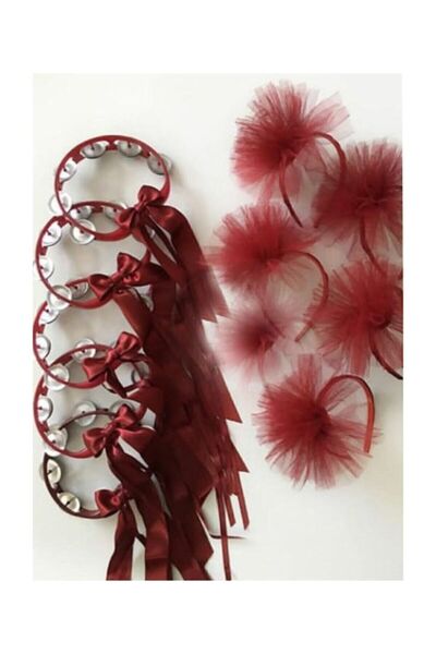Genel Markalar 5 Adet Bordo Tef Ve 5 Adet Bordo Kokart Nedime Tacı – Magnet, ...
