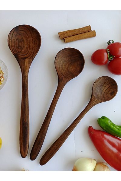 AYSAN Elyapım Tahtakı Battle 3-Piece Spoon Set in Our Hearts Com