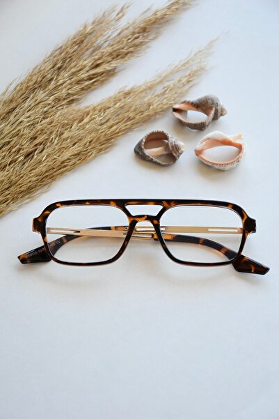 LOOKUP NEW Olivia Unisex Kadın Erkek Dikdörtgen Leopar Şeffaf Optik Mavi Işık...