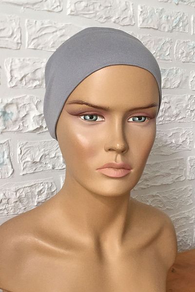 Vera Combed Cotton Bandana Gray Bonnet Inner Bonnet Tied Band Combed Cotton Bonnet Head Scarf Bottom Hijab Lace-up Bonnet