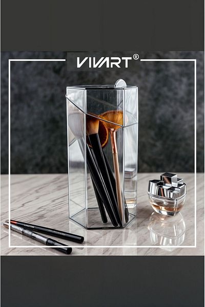 Vivart Large Size Special Design Hexagonal Watch with Lid Pen Makeup Brush Organizer