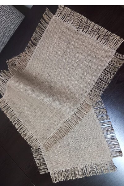 Gln Üçlü (3'LÜ) Sehpa Takımı Hasır Jüt Sehpa Örtüsü Ev Dekorasyon (3 ADET EN 24 BOY 38)