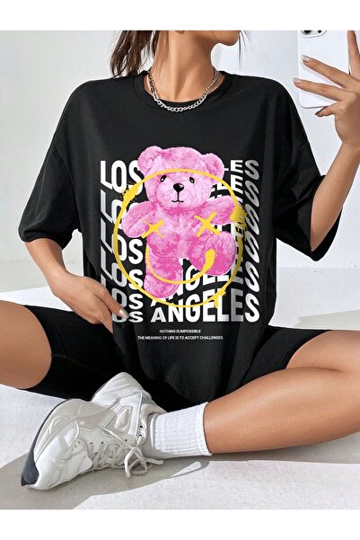 Jose Clothing Tricou oversize imprimat din bumbac organic