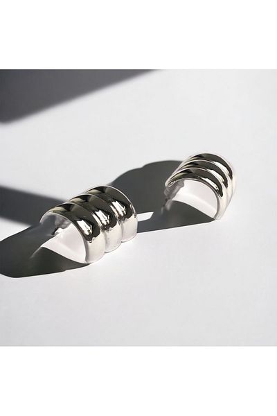 MAT STORE 3 HOOP LOOKING STEEL EARRING
