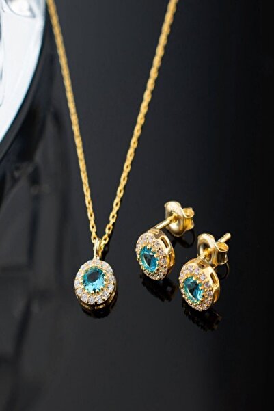 Silvano Jewelry 925 Ayar Gümüş Aralık Ayı Doğum Taşı ( Blue Topaz ) Kolye - K...
